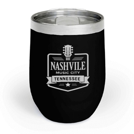 Nashville Music City Guitar Tennessee Chill Wine Tumblers