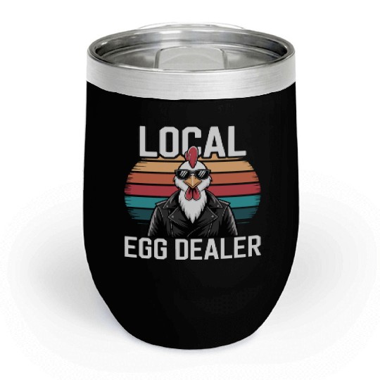 Local Egg Dealer Easter Sunday Retro Chicken Chill Wine Tumblers