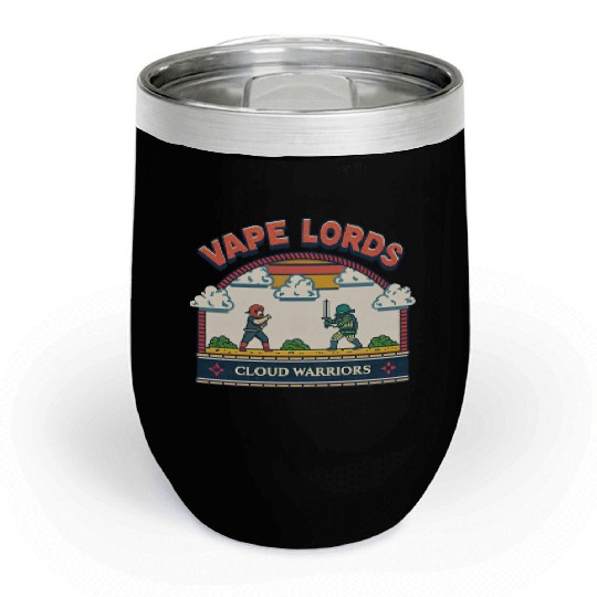 Vape Lords: Cloud Warriors Retro Game Chill Wine Tumblers