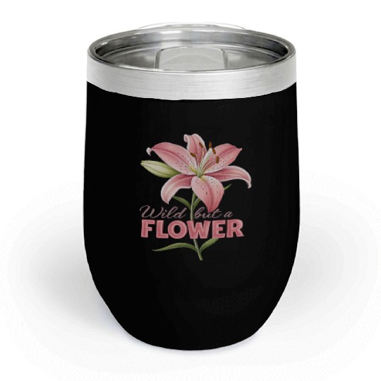 huge lily rose design Chill Wine Tumblers