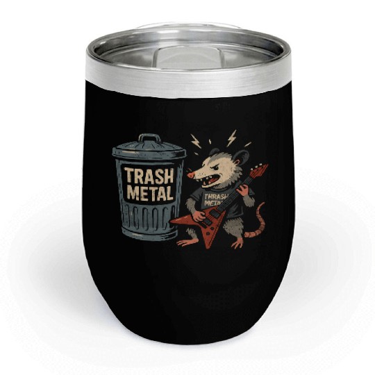Funny Opossum Thrash Metal Guitar Vintage Pun Chill Wine Tumblers