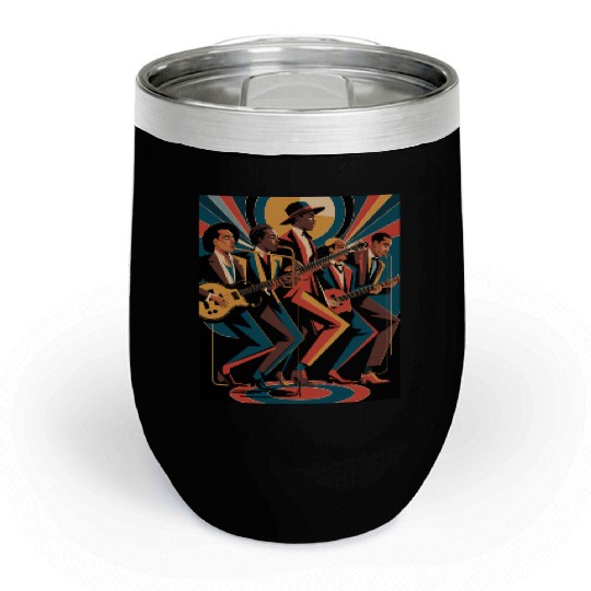 New Orleans Jazz Band art – Elegant New Orleans Ja Chill Wine Tumblers