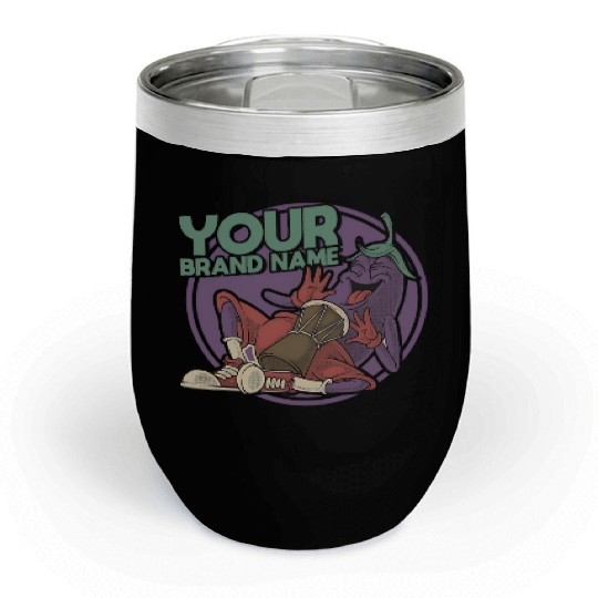 Funky Eggplant Drummer – Funny Cartoon Music T-Shi Chill Wine Tumblers
