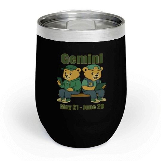 Gemini Bear Chill Wine Tumblers
