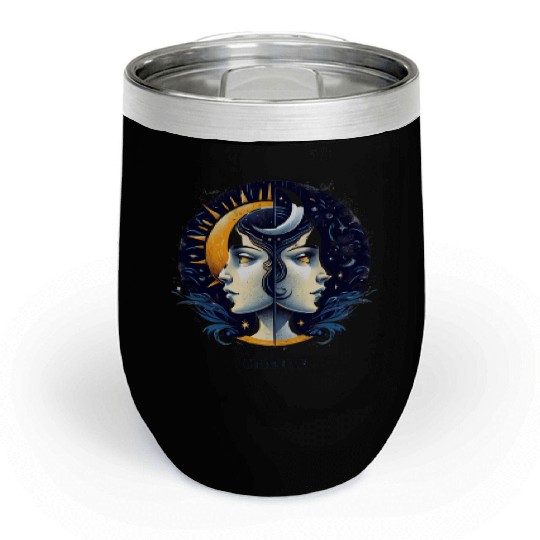 Zodiac Card Gemini Chill Wine Tumblers