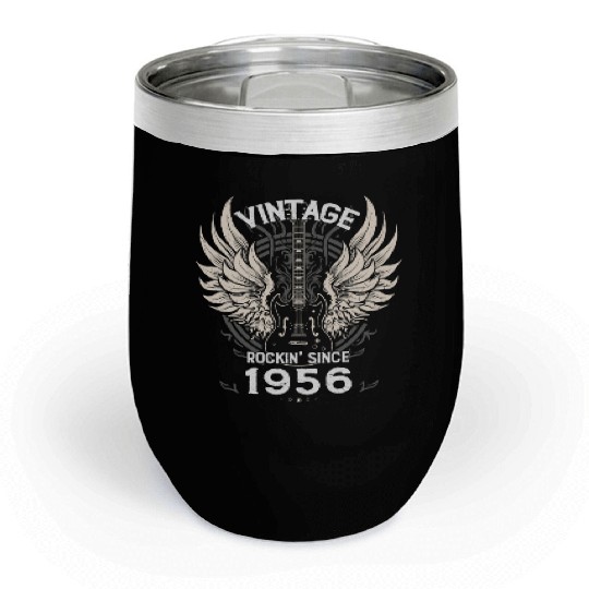 Vintage Rockin' Since 1956, 69 Years of Legendary Chill Wine Tumblers
