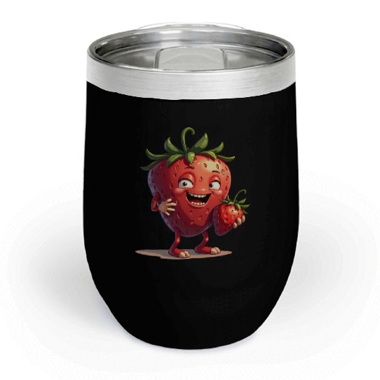 Funny Strawberry Strawberries Fruits Chill Wine Tumblers