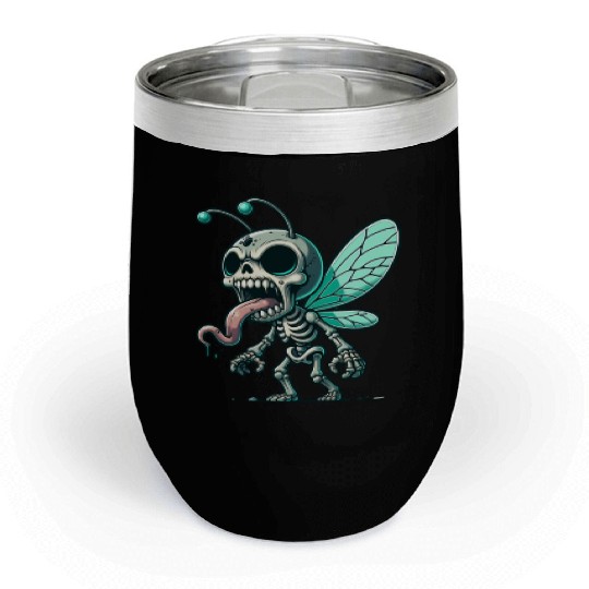 Insect Skeleton Mutant – Tongue-Out Creepy Bug Chill Wine Tumblers