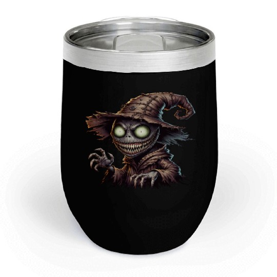 Evil Scarecrow Witch – Creepy Halloween Horror Chill Wine Tumblers