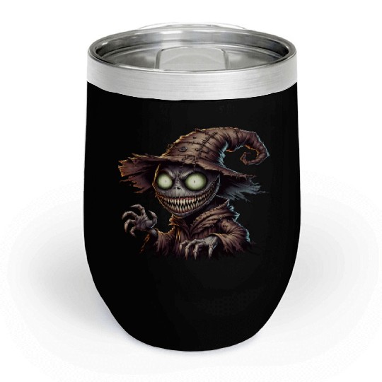 Evil Scarecrow Witch – Creepy Halloween Horror Chill Wine Tumblers
