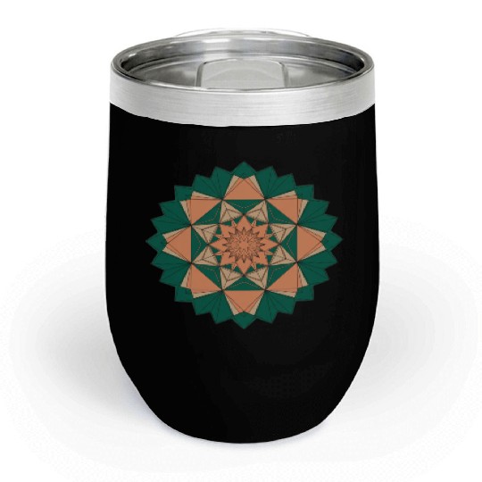 Abstract Starburst Mandala Chill Wine Tumblers