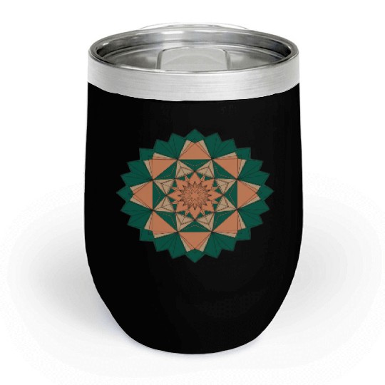 Abstract Starburst Mandala Chill Wine Tumblers