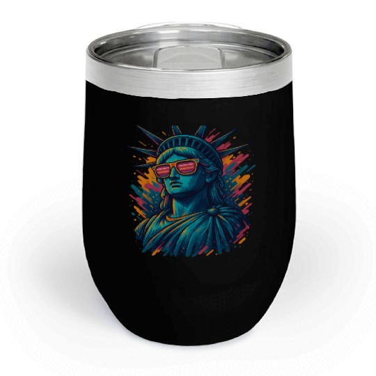 Urban Streetwear Statue of Liberty Chill Wine Tumblers Design