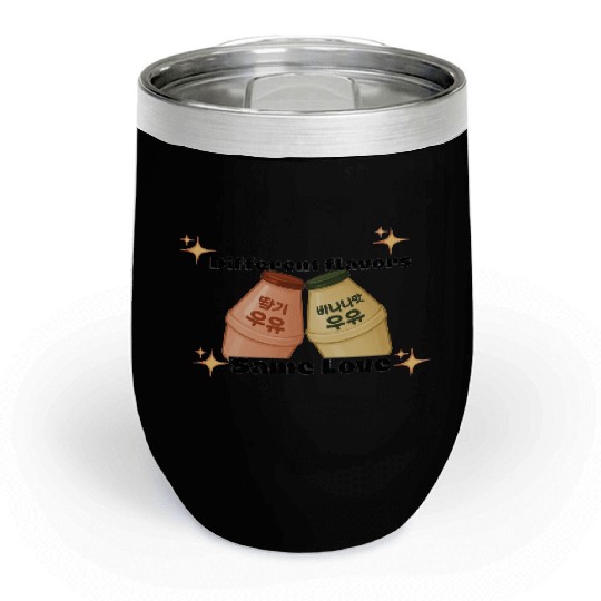 Cute Korean Strawberry and Banana Milk Design Chill Wine Tumblers