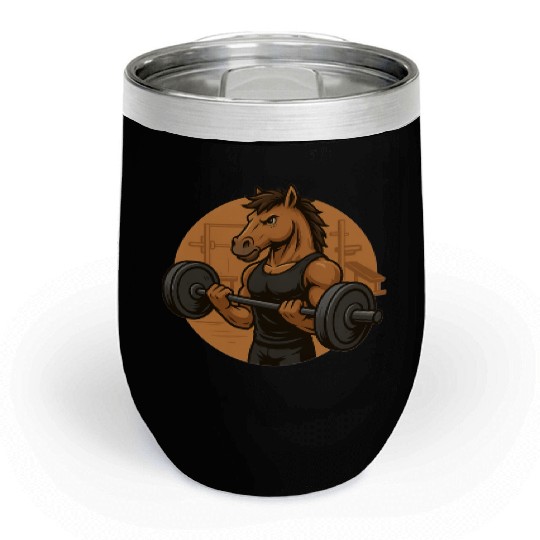 Horsepower Gains – Muscular Gym Horsa Design Chill Wine Tumblers