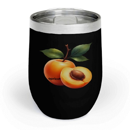Apricot branch with green leaves Chill Wine Tumblers