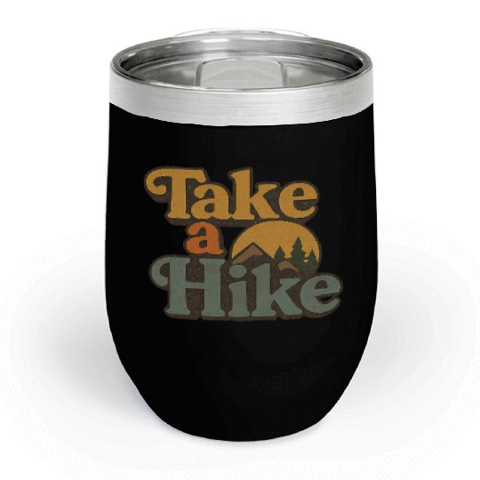 Take A Hike Retro Mountain Chill Wine Tumblers