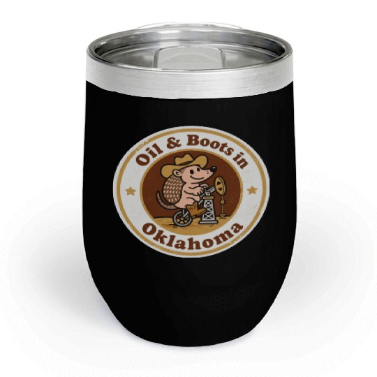 Oil Boots Oklahoma Vintage Artwork Chill Wine Tumblers