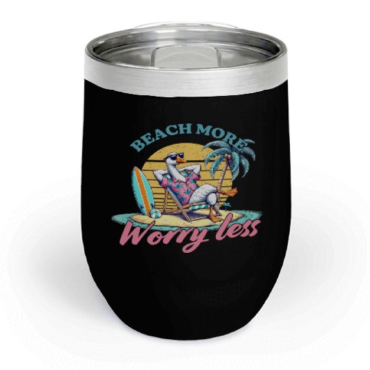 Summer Beach more worry less Chill Wine Tumblers