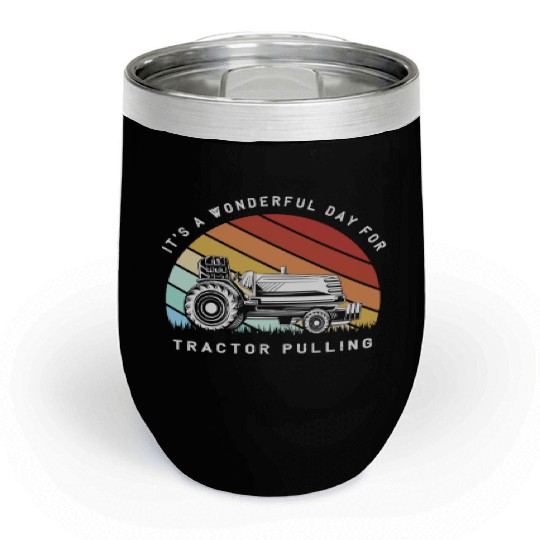 Tractor Pulling Driver Tractors Chill Wine Tumblers