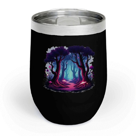 Enchanted Forest Dreamscape Chill Wine Tumblers