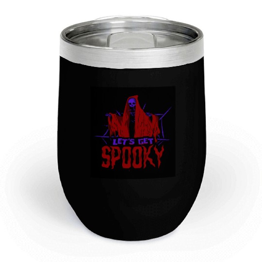Red and Purple Simple Spooky Halloween Chill Wine Tumblers