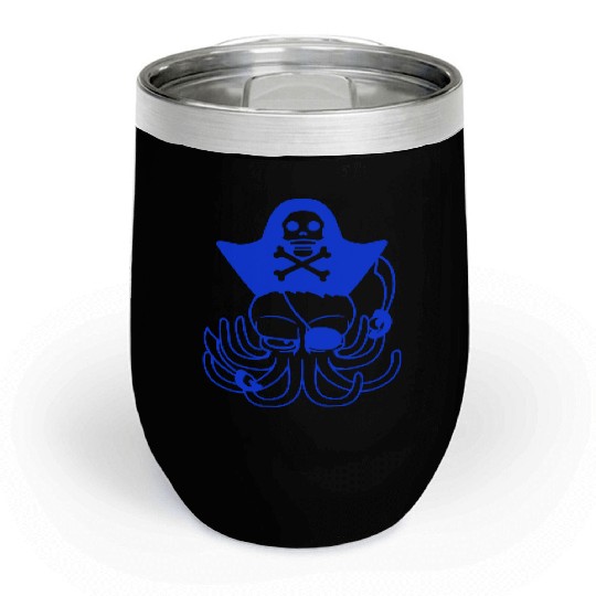 Octopus pirate crew captain sailor buccaneer sail Chill Wine Tumblers