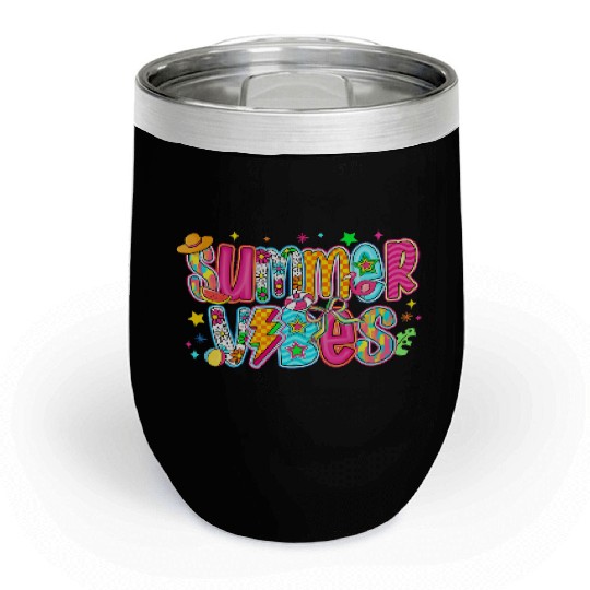 Neon Summer Vibes Chill Wine Tumblers