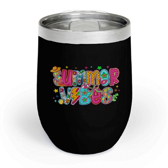 Neon Summer Vibes Chill Wine Tumblers