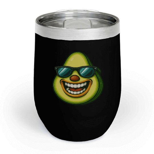 Cool avocado with sunglasses summer veggie fun Chill Wine Tumblers