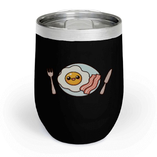 Whimsical Sunny Side Fried Egg Design Chill Wine Tumblers