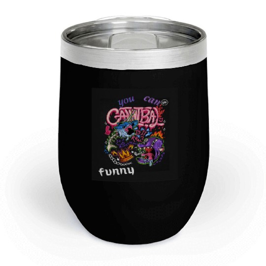 Crazy Cartoon Horror Vibes Chill Wine Tumblers
