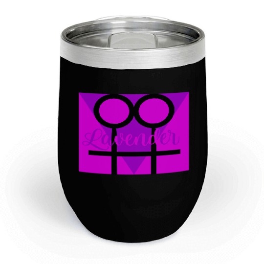 Women Symbol with Lavender Triangle Chill Wine Tumblers