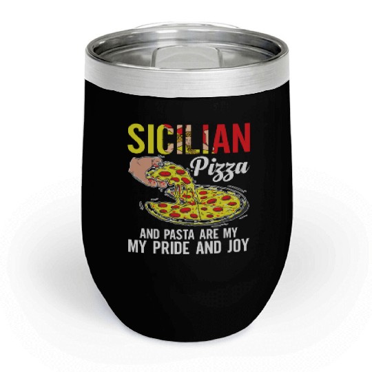 Sicilian Pizza And Pasta Chill Wine Tumblers