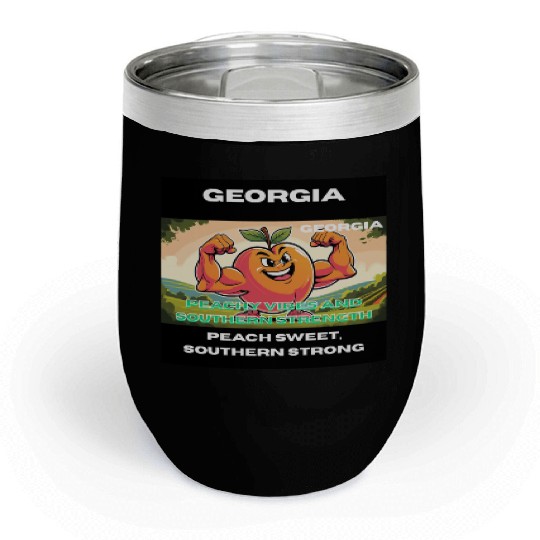 Georgia Peach State Art Chill Wine Tumblers