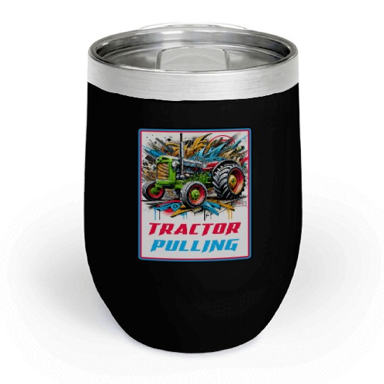 Tractor Pulling Power Chill Wine Tumblers