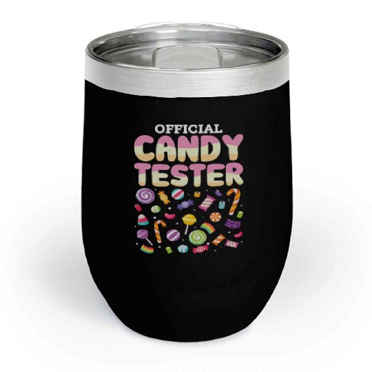 Official Candy Tester Lollipop Sweets Halloween Chill Wine Tumblers