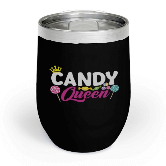 Funny Candy Queen Lollipop Lover Design 01 Chill Wine Tumblers