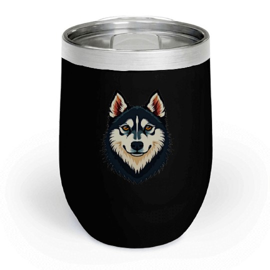 “Siberian Husky” – Bold & Beautiful Dogs Chill Wine Tumblers