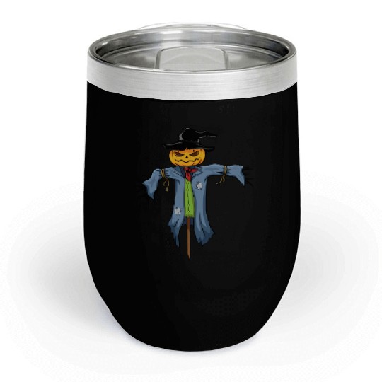 spooky scarecrow Chill Wine Tumblers