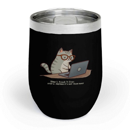 Keyboard Warrior Cat Chill Wine Tumblers