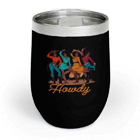 Black Cowgirls Line Dance Western Rodeo Country Chill Wine Tumblers