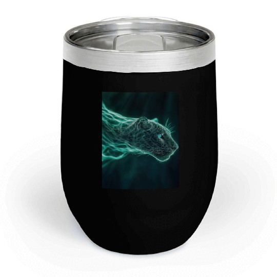 Neon Jaguar Spirit Form Chill Wine Tumblers