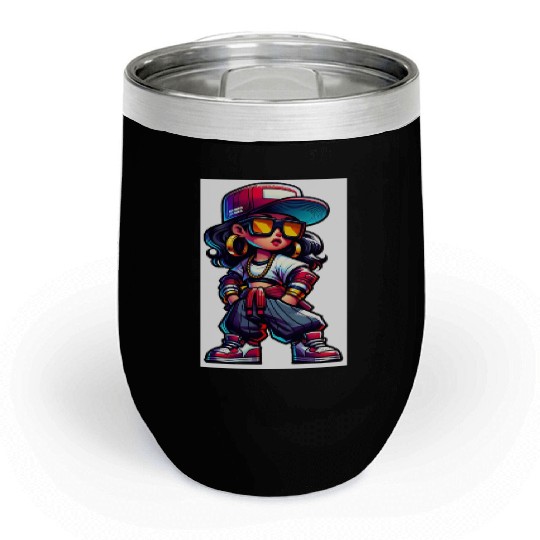 Street Dance Rap Girl Chill Wine Tumblers