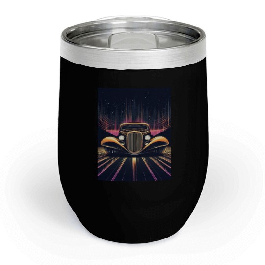 Retro Ride Through Neon Nights Chill Wine Tumblers