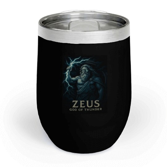Zeus God of Thunder Mythology Design Chill Wine Tumblers