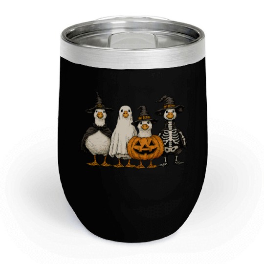 Goose Ghoul Gang Witch Ghost Jackolantern Skeleton Chill Wine Tumblers