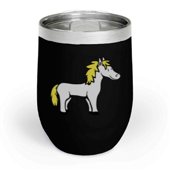 Horse Sweet Pony Foal Horse Girl Cute Comic Fun Chill Wine Tumblers