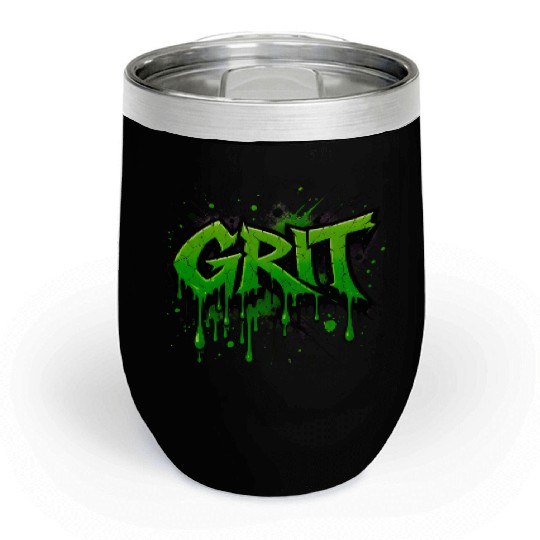 Grit – Bold Green Graffiti Power Chill Wine Tumblers