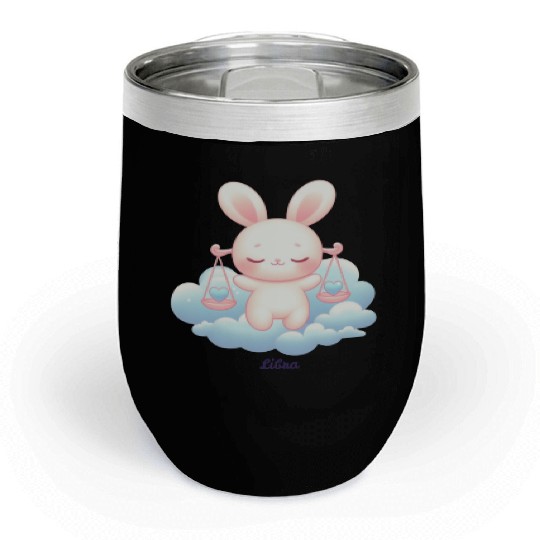 Sweet Bunny Libra Illustration Chill Wine Tumblers